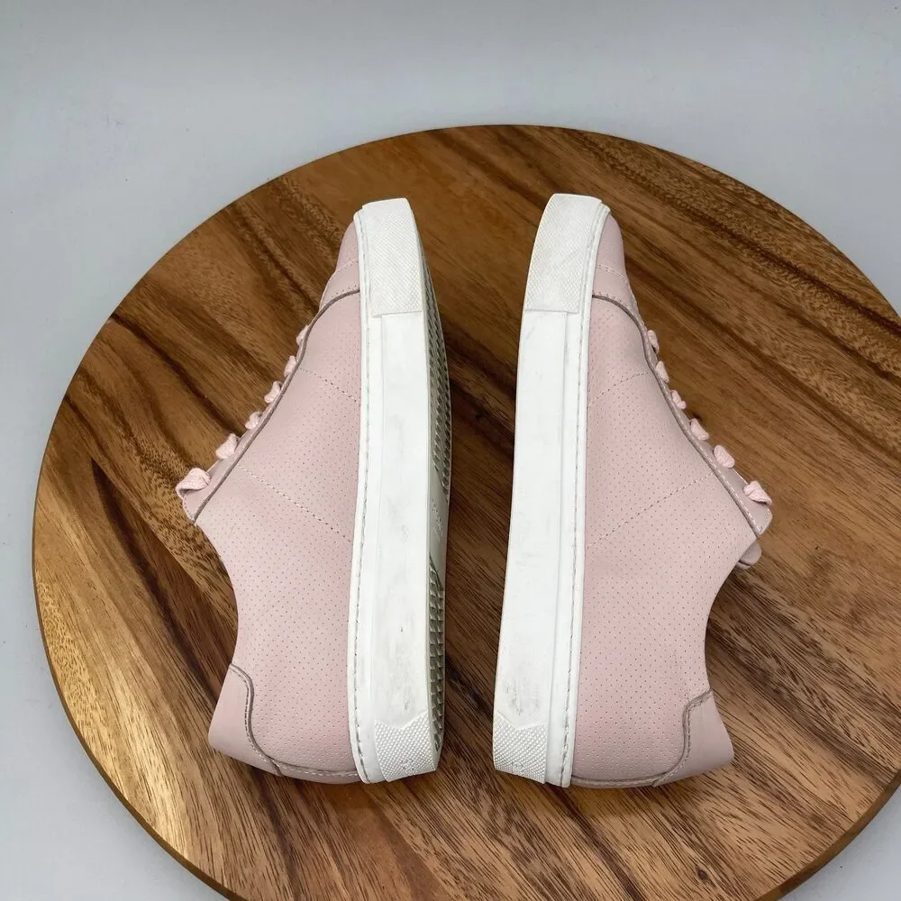 Greats Brooklyn Shoes Womens Size 7.5 Pink Perforated Leather Casual Sneakers